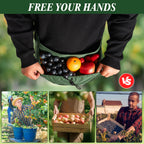 Gardening Apron, Garden Aprons with Pockets & Drawstring Bag, Waterproof 600D Fruit Storage Harvest Picking Apron Pouch for Women & Men