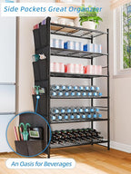 6-Tier Shoe Rack, 27" Wide Shoe Organizer for Closet, 24 Pairs Large Metal Shoe Shelf, Entryway, Bedroom, Black