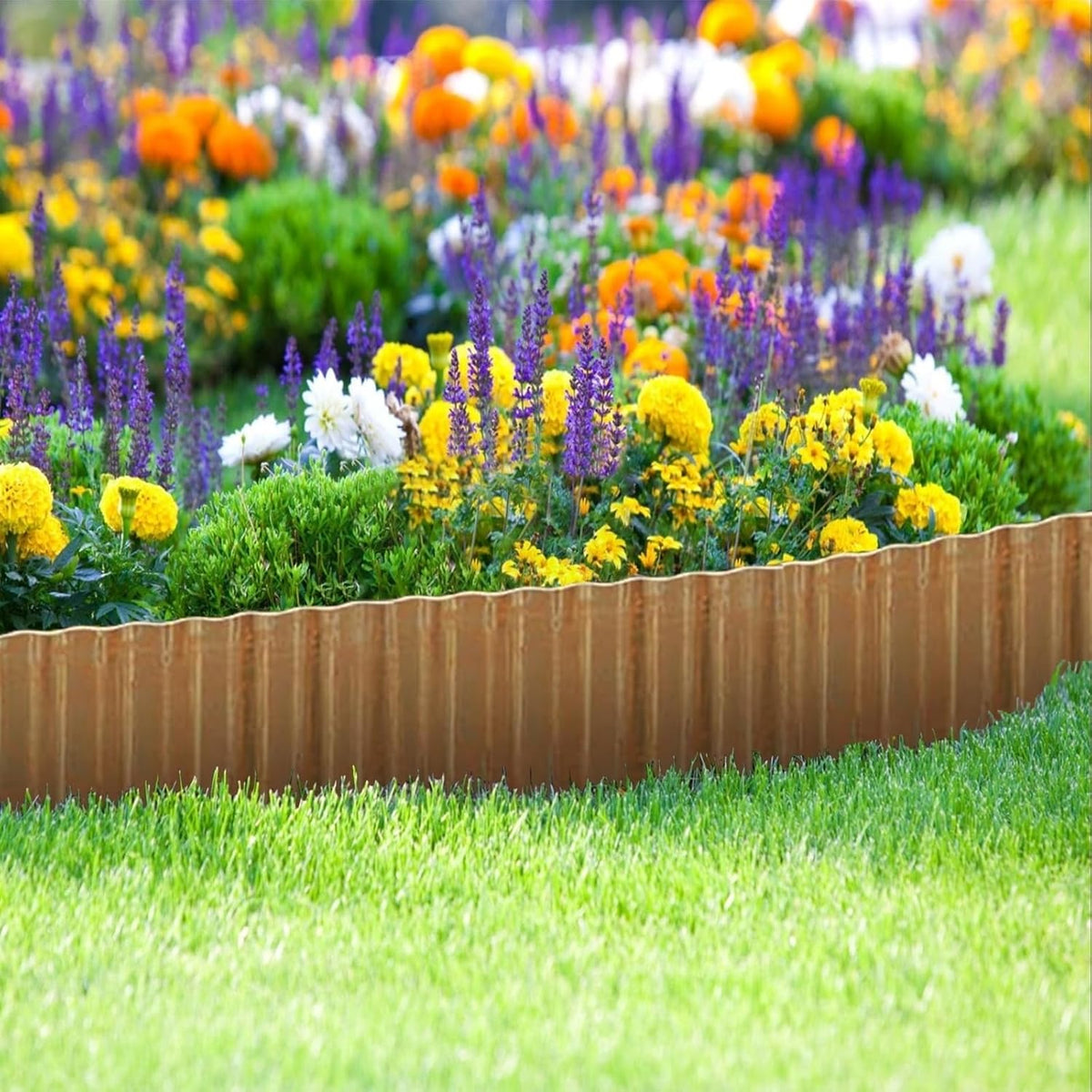 Metal Landscape Edging,12Inch×20FT Corrugated Metal Garden Edging Border Heavy Duty Garden Borders Edging Lawn Edging for Garden,DIY Flower Beds,Lawns,Pathway (Rusted)