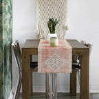 Snycler Table Runner Boho Table Runners Vintage Elegant Farmhouse Table Center Linen Decor for Home Dining Party Entrance (13x72 Inch) Light Pink