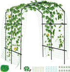 SUNYRISY Garden Arch Trellis, Metal Core Trellis for Climbing Plants Outdoor, 87" x 71" x 75" Tall Archway Tunnel Plant Support for Vine Cucumber Tomato Grape Vegetables Climbing Plants