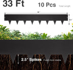 10-Pack Galvanized Steel Landscape Lawn Edging - 6.5 inch Height Black Powder Coated Bendable Metal Strips - Hammer-in Edge Border - Yard Pathway Divider 40 inch Each(33Ft Total), #LYLB65BK-US