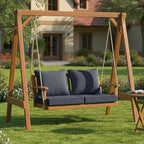Summsun Outdoor Chair Cushion 19 x 19 Inch, Backrest and Seat Cushion Set for Patio Furniture with Water Resistant Removable Cover, Dark Grey, Set of 2