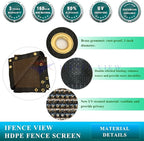 Ifenceview 6'x1' to 6'x100' Brown Shade Cloth Panels Fence Privacy Screen Fabric Mesh Net for Construction Site Yard Driveway Garden Railing Pool Balcony Canopy Awning 160 GSM (6' x 65')