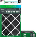 Filterbuy 16x24x1 Air Filter MERV 10 Odor & Allergy Defense with Activated Carbon (3-Pack), Electrostatic Pleated HVAC AC Furnace Filters Replacement, Made in USA (Actual Size: 15.38 x 23.38 x 0.75)