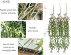 3 Fake Hanging Plants of Lambs Ear Stems with Roots, 47.24 inch Faux Hanging Greenery Plastic Plants for Party Home Office Farmhouse Greenery Wall, Ceiling, Bathroom, Porch Spring Decor
