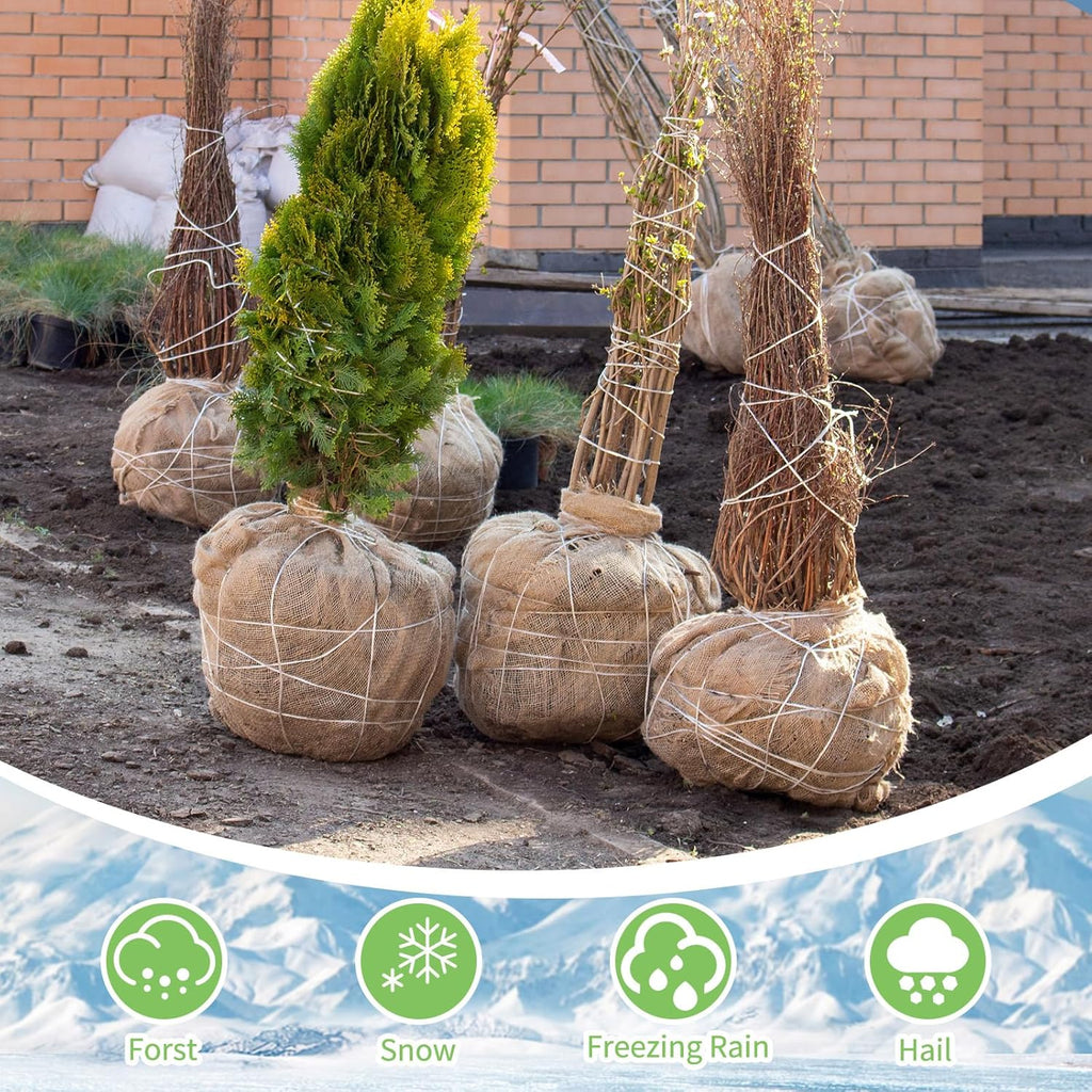 Garden Burlap Roll, 60" x 100 Feet Natural Jute Burlap Fabric Roll for Gardening Raised Bed Liners,Seed Cover,Edging,Weed Barrier,Aisle Runner Plant Cover Tree Protections (60" x 100 Feet)