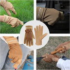 HLDD HANDLANDY Work Gloves for Women and Ladies, Leather Gardening Gloves Flexible Mechanic Working Gloves