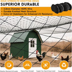 Heavy Duty Aviary Netting 25x50 ft, 1" Mesh Reinforced HDPE Poultry Netting, Anti-Tangle Bird Netting for Chicken Coop, Hawk Deterrent for Chickens, Garden & Crop Protection