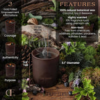 Empowerment Crystal Candle, 7.4 Oz, Brown - Forest Mahogany Scented Candle - Candles for Men with Wooden Wick, Black Tourmaline, Essential Oils & Premium Botanical Soy, Coconut and Beeswax