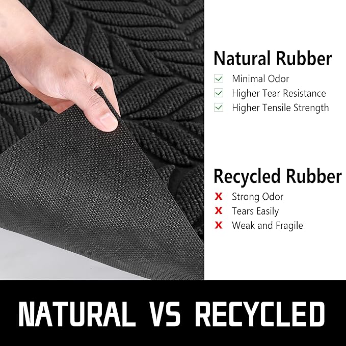 Yimobra Front Door Mat Outdoor Indoor, 60x36 All-Season Waterproof Welcome Mat, All-Weather Outside Entrance Mat, Non-Slip Patio Porch Doormat, Low Profile, Fade Resistant, Black