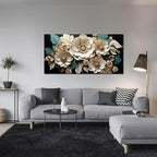 Flower Canvas Wall Art for Living Room Bedroom Home Office White Flower Picture Artwork Large Framed Wall Art Modern Canvas Prints Size 24x48