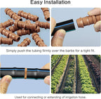 JAYEE 30 Pack Drip Irrigation Barbed Coupling Fittings (17mm) for 1/2”.600” ID Drip Tubing