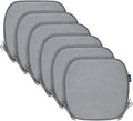 SleepMan Outdoor 17"x16" Chair Cushions with Ties Set of 6, Water Resistant All Weather U-Shape Seat Pads for Patio Garden Furniture Indoor Fade Resistant Patio Cushions (Light Grey)