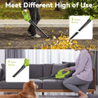 Leaf Blower Cordless with 2 Battery and Charger, 130MPH 180CFM High Speed Leaf Blower with 2 Tubes, 20V Electric Leaf Cleaner, Lightweight Handheld Blowers for Lawn Care, Patio, Garden, House, Depot