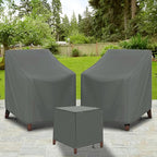 Patio Furniture Chair Covers Set, 3PCS Outdoor Garden Furniture Sofa Cover with 420D Durable Waterproof, Fit for Outdoor Wicker/Rattan Chair Conversation Sets