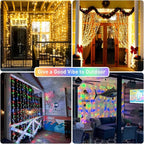 JMEXSUSS 300LED Dual Color Changing Curtain Lights with Remote, 9.8 x 9.8ft Connectable Plug in Christmas String Lights for Bedroom Backdrop Outdoor Decor, Warm White to Multicolor