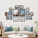Vittanly 16 Pack Picture Frames, Gallery Wall Frame Set with 2Pcs 11x14, 2Pcs 8x10, 6Pcs 5x7 and 6Pcs 4x6 Photo Frames, Picture Frames Collage Wall Decor for Wall or Tabletop Display, Black