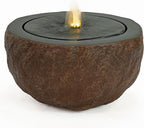Sunnydaze Outdoor Water Fountain with LED Light - Polystone Round Bowl Bubbler Water Feature with Pump - 9.5" H - for Patio, Garden, Deck, Relaxation and Stress Relief - Brown