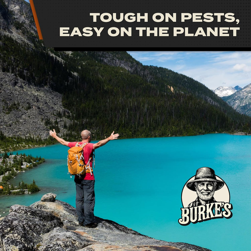 Burke’s Bug Repellent Spray – DEET-Free, Kid & Pet Safe Insect Repellent for Mosquitoes, Ticks, and Gnats – Travel Size, Natural Essential Oils, Outdoor Protection, 6 oz (180mL)