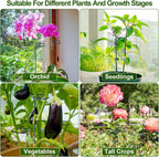 6 Sets Plant Stakes 12/25/36 Inch Adjustable Plant Support Stakes Tall for Indoor Outdoor Plant Holder Stick Steel Garden Stem Pole Amaryllis Stakes with 30 Clip for Tomato Orchid Lily Peony Flower