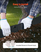 VEVOR Steel Landscape Edging, 5 Packs 39 x 3 in Rust-Resistant Metal Landscape Edging, Bendable Garden Edging Border, Heavy Duty Lawn Edging, Easy-to-Install, Flower Bed Yard Pathway Divider Black