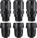 6 Pcs 25 PSI Drip Irrigation Pressure Regulator Faucet Adapter Kit, 3 Pcs 3/4" FHT x 3/4'' MHT Pressure Regulator, 3 Pcs 1/2 Inch Drip Irrigation Tubing Adapter for Drip Irrigation System