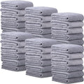 Newwiee 24 Pcs Coral Velvet Microfiber Bath Towels Sets 28 x 55 Inch Large Absorbent Multipurpose Quick Drying Soft Body Towels for Shower Bathroom Beach Fitness Yoga Sports Spa(Grey)