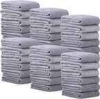 Newwiee 24 Pcs Coral Velvet Microfiber Bath Towels Sets 28 x 55 Inch Large Absorbent Multipurpose Quick Drying Soft Body Towels for Shower Bathroom Beach Fitness Yoga Sports Spa(Grey)