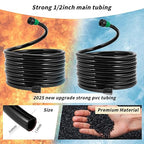 Anti Drop 1/2 Irrigation Tubing PVC Drip Irrigation Tubing 33FT(10M)(ID:13mmOD:16mm) for Garden Bed Main Line with Locked Barbed 6-Way 4-Way 3-Way&Tee End Plug 1/2" to 1/4" Irrigation Tubing Fittings
