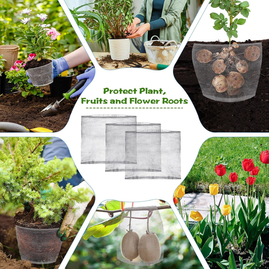 100 Pcs 1 Gallon Gopher and Vole Wire Mesh Basket Bulk Stainless Steel Plant Root Protector Gopher Cages for Garden Planting Underground Plant Protection