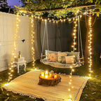 JMEXSUSS 400 LED String Lights Indoor Outdoor Waterproof, 132 ft Warm White Christmas Lights Plug in with Remote, 8 Modes Led String Lights for Outside Patio Holiday Party Bedroom Classroom Decor