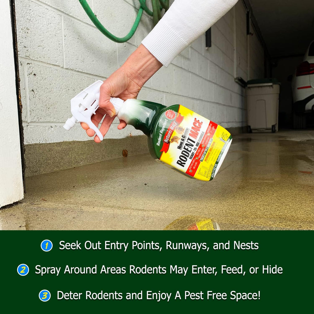 Nature’s MACE Rodent Repellent 5 Gal Concentrate, Covers 10 Acres, Repel Mice & Rats, Keep Mice, Rats & Rodents Out of Home, Garage, Attic, and Crawl Space, Safe to Use Around Children, Pets, & Plants