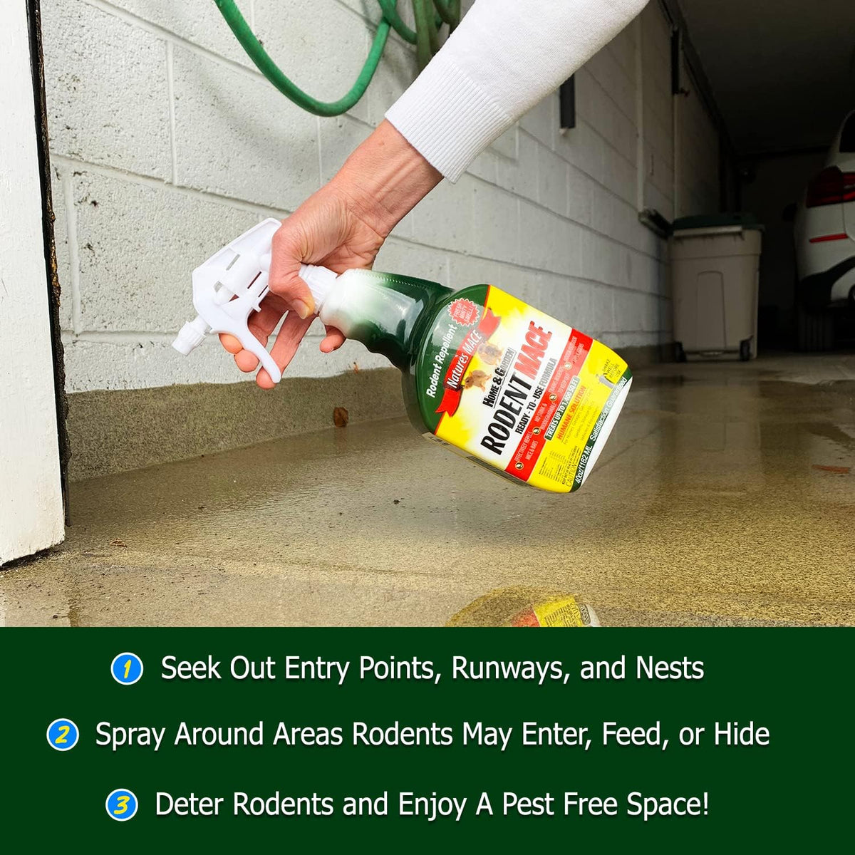 Nature’s MACE Rodent Repellent 5 Gal Concentrate, Covers 10 Acres, Repel Mice & Rats, Keep Mice, Rats & Rodents Out of Home, Garage, Attic, and Crawl Space, Safe to Use Around Children, Pets, & Plants