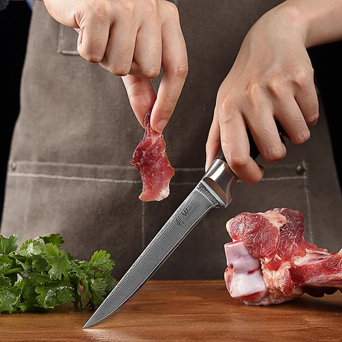 Wakoli EDIB Big Master Knife Foot Knife 14.5 cm blade 67 layers of real Big Master steel with Pakka wood handle I Premium Big Master Kitchen Knife and Cooking knife gift wrap