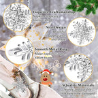 Halatool Christmas Napkin Rings Set of 12, Silver Snowflake with White Rhinestone Napkin Holder for Christmas Thanksgiving Winter Holiday Place Setting, Weddings, Party Table Decoration