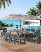 SERWALL Outdoor Dining Chairs Set of 2, All-Weather HDPE Patio Armless Chairs, Grey
