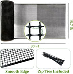 PotatoLife Plastic Wire Mesh Fence, Balcony Fence for Baby and Pets, Safety Fence, Stair Protector, Poultry, Garden, Tree Support, Durable Material, Free Zip Ties (Black, 15.7'' x 30')