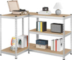 Yaheetech Storage Shelves 5 Tier Garage Shelving Heavy Duty Garage Shelves Adjustable Metal Shelving Unit Utility Rack Industrial Shelving for Warehouse Pantry Closet, 35.5″W × 17.5″D × 72″H, Silver