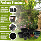 5 Gallon Nursery Pots Plastic Container Injection Molded Pot for Plants Flexible with Drainage Holes Suitable for Plants Soil Growers or Hydroponics Black 10 Pcs