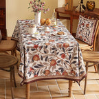 patdrea Designer Vintage Long Tablecloth for Rectangle Table,Linen Pomegranates Leaves Pattern Tablecloths,Decor Table Cover for Kitchen Dining Christmas,Party,Thanksgiving,63"x102"-Tehran a