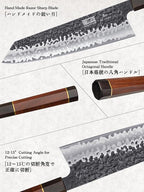 9 Inch Kiritsuke Chef Knife, Japanese Hand Forged 9 Layers 10Cr15CoMoV High Carbon Steel Kitchen Knife, Professional Chef's Knife with Ergonomic Rosewood Handle