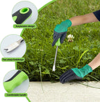 Professional Weed Control Tool -13 Inch V-Shaped Anti-Skid Shovel, Stainless Steel Gardening Manual Tool, Used for Weeding in Courtyards and Gardens, with Gloves Attached