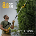 YDlawn 20V Cordless Pole Hedge Trimmer, 15 Ft Reach, 2 x 4.0Ah Batteries