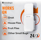 Mosalogic Fruit Fly Traps for Indoors Gnat Trap for House Indoor-600 Sqft Protection Area UV Fly Insect Trapper for Fruit Flies，Gnats，Mosquito，and Other Flying Insect Plug-in Bug Killer White 2Pack