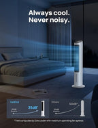 Dreo Tower Fan for Bedroom, 40" Evaporative Air Cooler, Cooling Fans That Blow Cold Air with 80° Oscillating, Removable Water Tank, 3 Modes 4-Speed, Remote Control, Quiet Floor Fan, White and Black