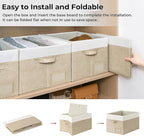 GRANNY SAYS Closet Storage Bins, Fabric Storage Baskets, Large, Khaki & Ivory, 3-Pack