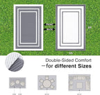 OLANLY Outdoor Rug 5x8 ft Waterproof, Reversible Outdoor Plastic Straw Rug, RV Mat, Indoor Outdoor Carpet Clearance for Patio, Camping, Balcony, Deck, Backyard, Grey & White
