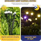 Solar Firefly Lights 2 Pack 16 LED Lights 2 Lighting Modes for Garden, Patio and Yard Solar-Powered LED Lights (Warm White)