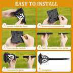 GIGALUMI 6 Pack Solar Lights Outdoor Waterproof, LED Solar Garden Lights